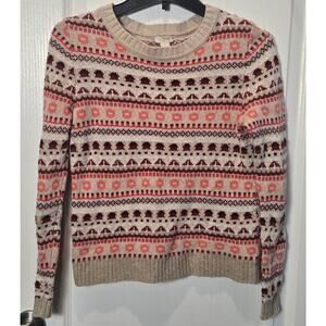 J. Crew Fair Isle striped sweater sz XS wool blend